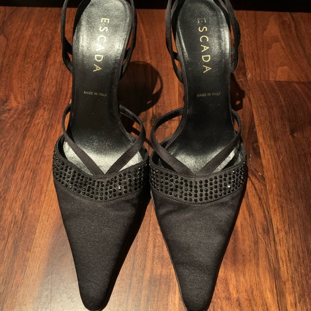 Escada Satin Slingback Sz 36.5
